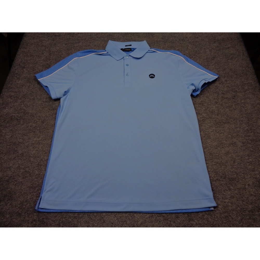 J. Lindeberg Golf Polo Shirt Mens XL Blue Short Sleeve Slim Fit Stretch